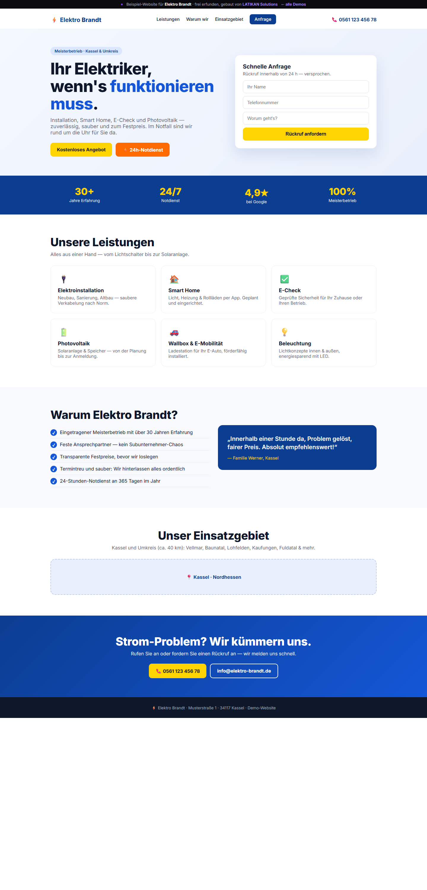 Demo-Website Elektro Rehm