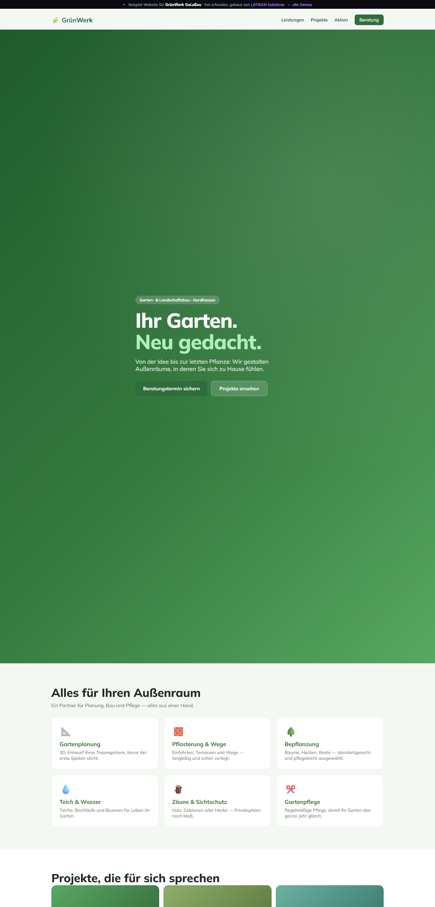 Demo-Website GrünWerk