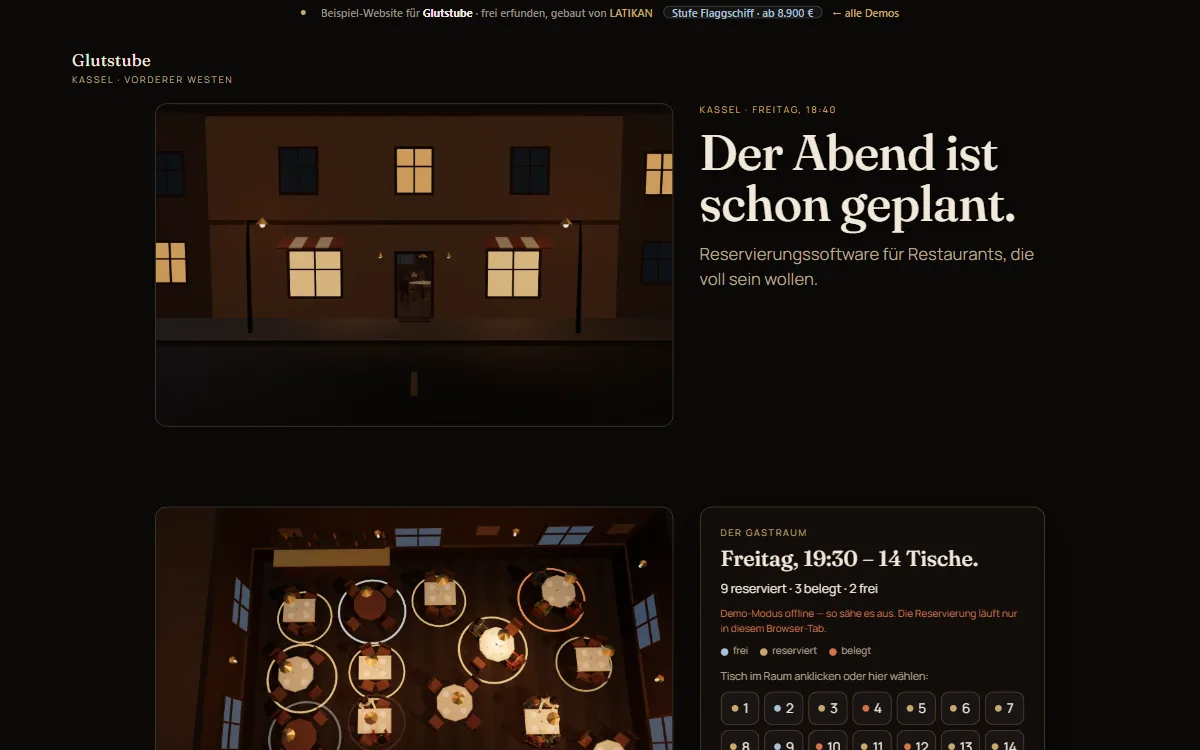 Demo-Website Glutstube