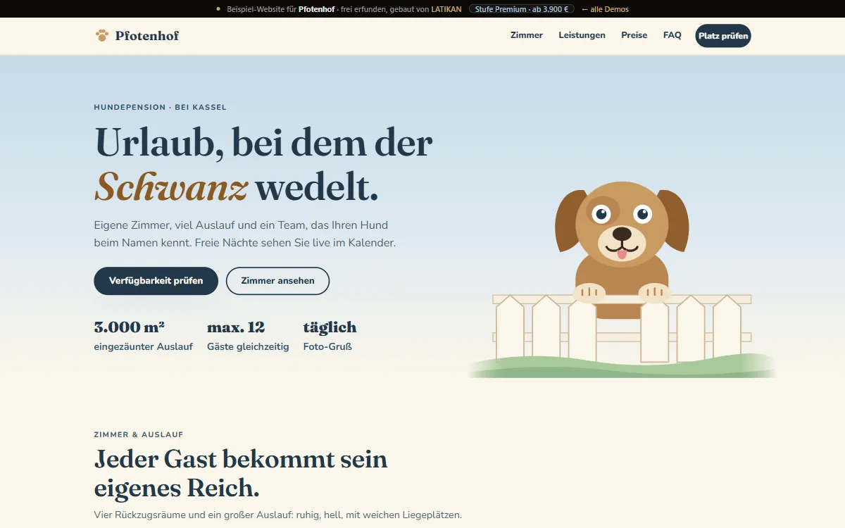 Demo-Website Pfotenhof