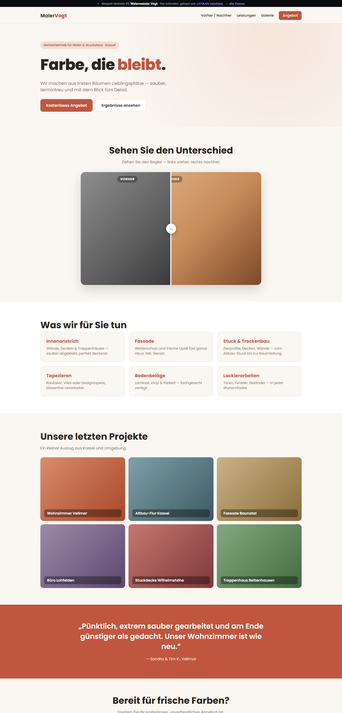 Demo-Website Malermeister Vogt