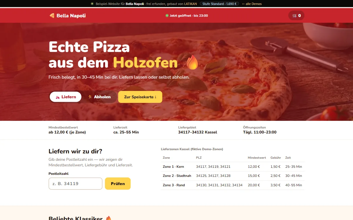 Vorschau der Demo-Website Bella Napoli